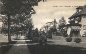 Fuquay Springs North Carolina NC Neighborhood Street Scene Vintage Postcard