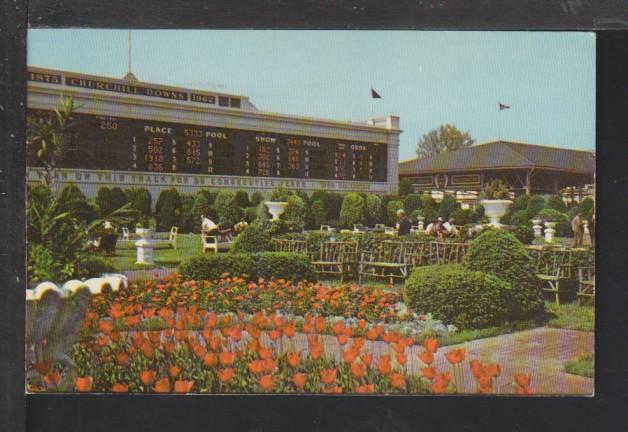 Clubhouse Garden,Churchill Downs,Louisville,KY Postcard 