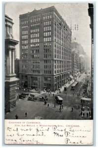 1906 Chamber Commerce Cor La Salle Washington Sts Chicago Illinois IL Postcard