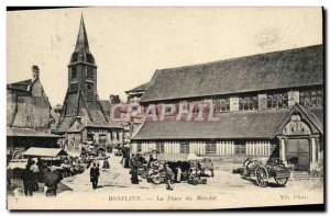 Old Postcard Honfleur La Place du Marche