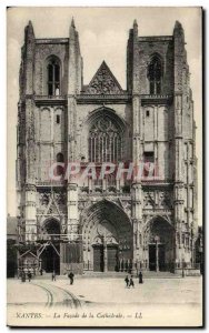 Old Postcard Nantes Facade of the Cathedral