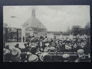 Birmingham Royal Visit KING & QUEEN The New University Building c1909 Postcard