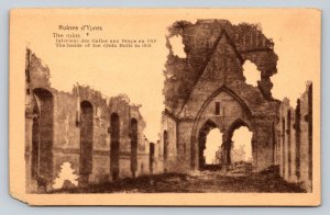 Interior Of Cloth Halls Ruins of Ypres WWI in Belgium Vintage Postcard 0506