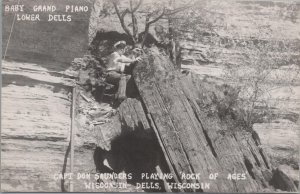 RPPC Postcard Capt Don Saunders Playing Rock of Ages Wisconsin Dells WI