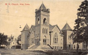 J45/ Alta Iowa Postcard c1910 M.E. Church Building  241