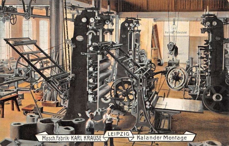 Lepizig Germany Karl Karuse Factory Kalander Montage Vintage Postcard AA69832