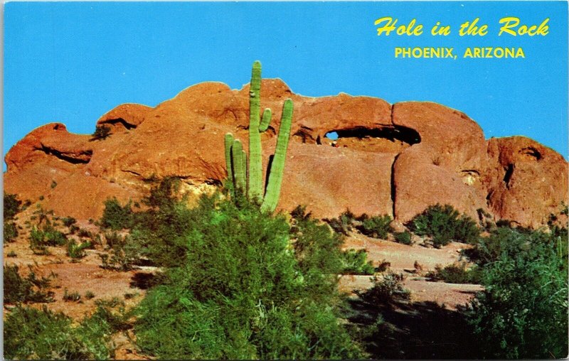 Hole Rok Phoenix Arizona Az Petley Highway Desert Botanical Garden Postcard 