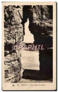 Old Postcard Piriac Door in the Cliff