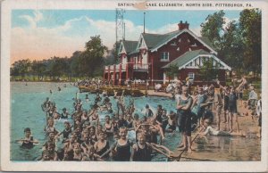 Postcard Bathing Lake Elizabeth North Side Pittsburgh PA