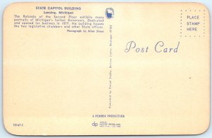 c1960s Lansing, MI State Capitol Building Rotunda Interior Wood Chrome PC A311