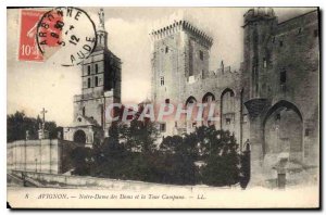 Old Postcard Avignon Notre Dame des Doms and the Tower Campana