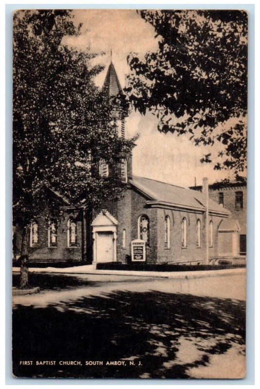 1948 First Baptist Church View South Amboy New Jersey NJ Posted Vintage Postcard 