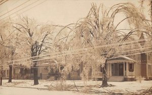 Conneaut Ohio Ice Storm Real Photo Vintage Postcard AA38475