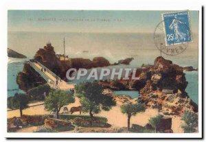 Biarriitz Old Postcard The rock of the Virgin