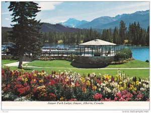 Jasper Park Lodge, Garden, Lake, JASPER, Alberta, Canada, 40-60´s