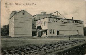 Beloit Kansas~Milling Company~Sender: Railroad Cars Loaded Here~Trakcs~1910 PC