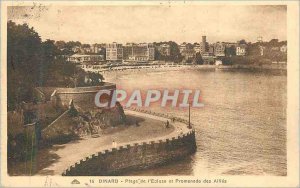 Old Postcard Dinard Beach of the Lock and Promenade des Allies