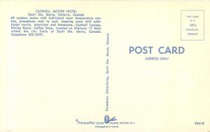 Postcard Caswell Motor Hotel Sault Ste Marie Ontario Canada