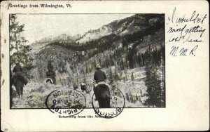 Wilmington Vermont VT Men on Horses c1910 Vintage Postcard