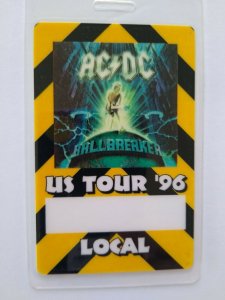 AC/DC BallBreaker Backstage Pass Original 1996 Hard Rock Music Laminated US Tour