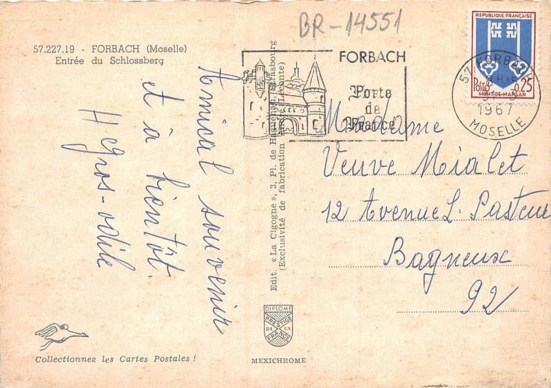 BR14551 Forbach Entree du schlossberg   france