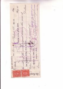Cancelled Cheque with 2 Canadian Postage Stamps, Royal Bank, Standard Coal Co...