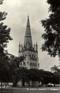 PC CPA SINGAPORE, ST. ANDREW CATHEDRAL, VINTAGE REAL PHOTO POSTCARD (b12005)