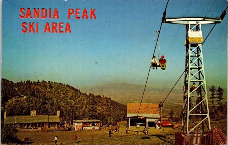 Sandia Crest Ski Lift Albuquerque New Mexico NM Postcard Petley VTG UNP Mountain 