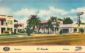 1940s Phoenix Arizona El Rancho Motor Hotel occupation Postcard 25-4327