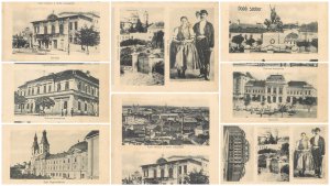 B585 Lot of 4 postcards Hungary Eger multi views 1916