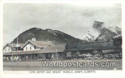 CPR Depot & Mt Rundle Banff, Alberta Canada Unused 