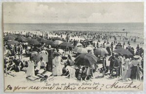 SUN BATH & BATHING ASBURY PARK N.J. ANTIQUE 1908 POSTCARD