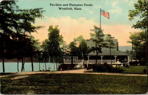 Pavilion and Hampton Ponds, Westfield MA Vintage Postcard I21