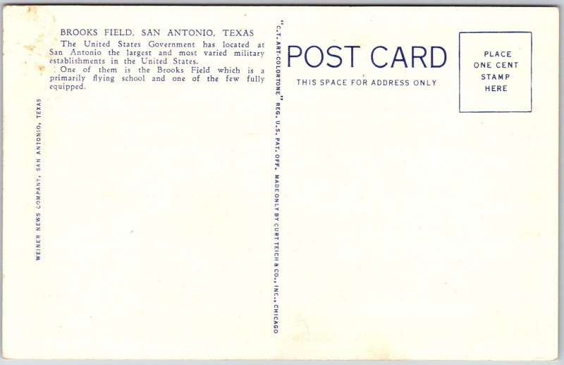 Brooks Field San Antonio Texas TX United States Military Establishment Postcard