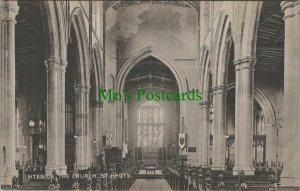 Huntingdonshire Postcard - Interior of The Church, St Neots   RS26460