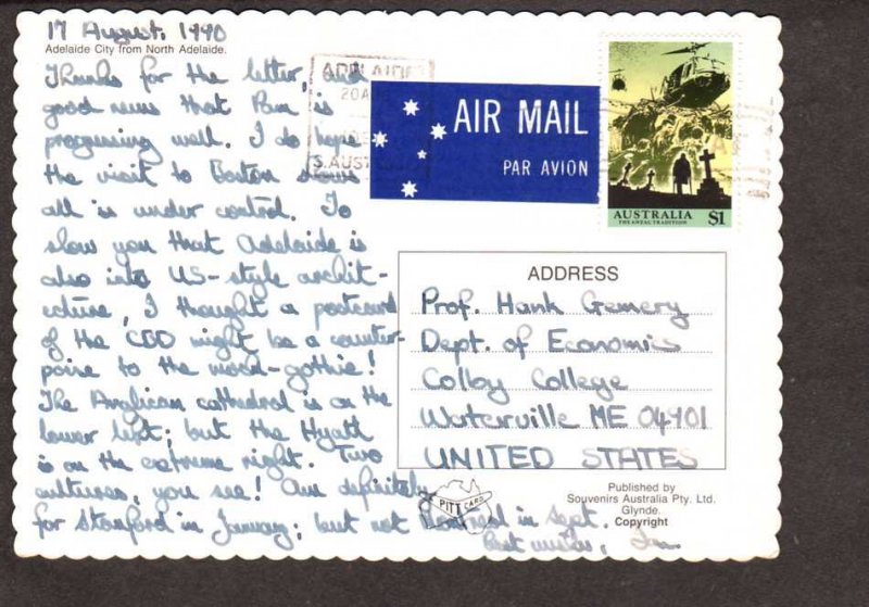 View Adelaide City Buildings South Australia Carte Postale Postcard