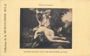 Postcard Musculosine Byla advert nude in art Satyre avec Bacchante par Gervex