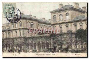 Postcard Old Paris hospital Hotel Dieu