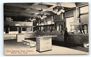 MASON CITY, IA Iowa ~ Interior FIRST NATIONAL BANK 1916  Postcard