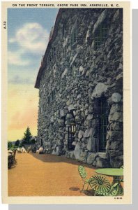 Asheville, North Carolina/NC Postcard, Grove Park Inn Terrace, Near Mint!