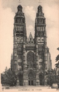 Vintage Postcard 1910's View of Church Cathedrale De Tours France FR