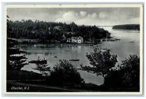 c1930's River Scene Chester Nova Scotia Canada Vintage Unposted Postcard