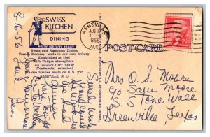 c1956 Postcard Swiss Kitchen Asheville North Carolina Vintage Standard View Card