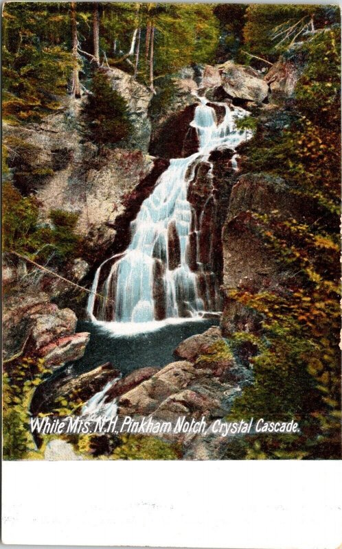 Crystal Cascade Pinkham Notch White Mountains New Hampshire UDB Postcard 