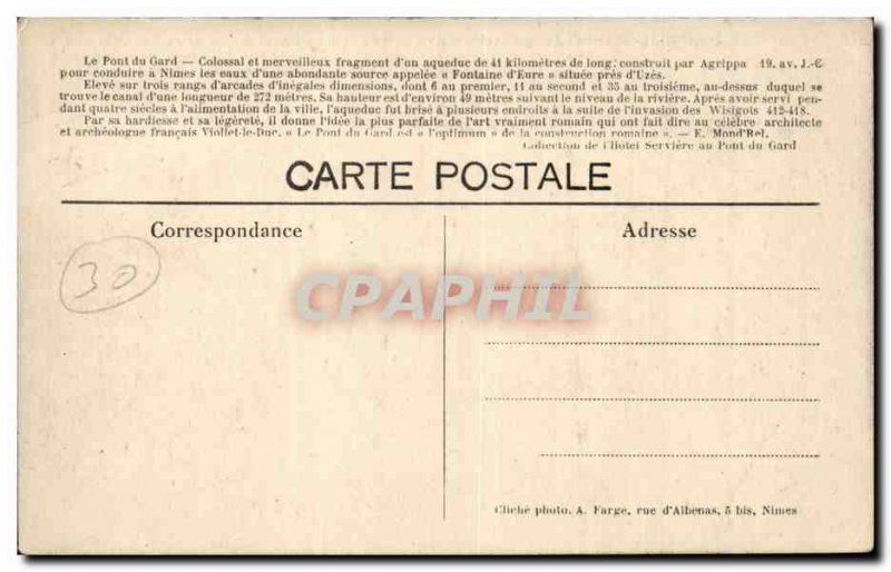 Old Postcard Pont du Gard