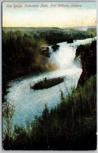 Postcard Fort William Ontario c1908 The Gorge at Kakabeka Falls Thunder Bay Area