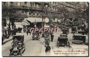 Old Postcard Paris Boulevard Montmartre Boulevard Italians Angle Automotive