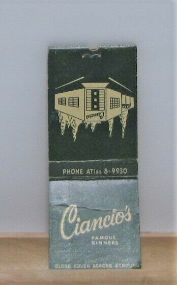 Ciancio's Famous Dinners Denver Colorado Vintage Matchbook Cover 