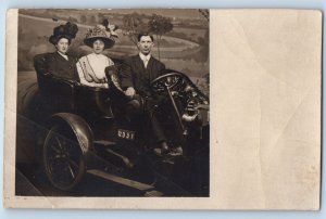 Seattle WA Postcard RPPC Photo Car Riding  Alaska Yukon Pacific Exposition c1910