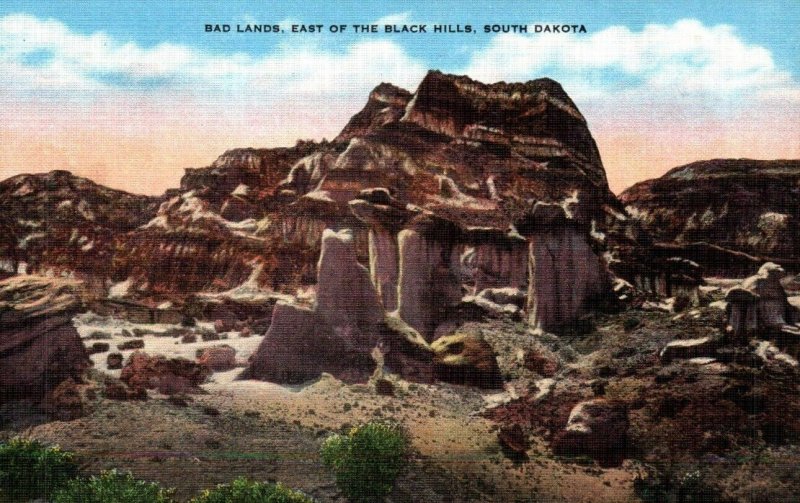 Vintage Postcard-Badlands-Black Hills-South Dakota